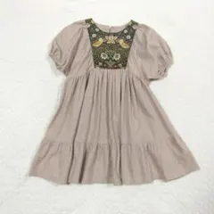 くすみピンク ハンドメイド ウィリアムモリス ワンピース キッズ 110