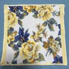 FEILER フェイラー　タオルハンカチ　バラ柄　黄色 大判