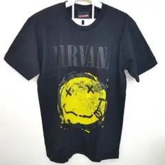 バンドTシャツ スマイリー ニルヴァーナ メンズ Lサイズ 黒 ブラック ロックのサムネイル