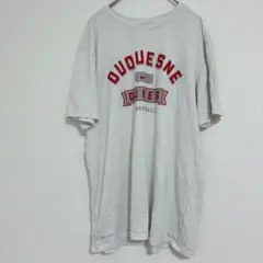 ナイキ 半袖 Tシャツ クルーネック カレッジ プリント L 白 綿
