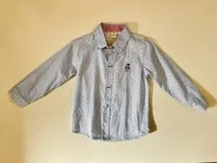 くまさん刺繍入り長袖シャツ