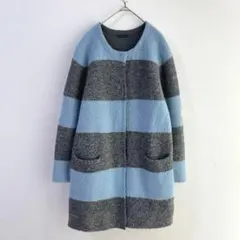 5614 ATELIER SIX ニットカーディガン　ロング　カーディガン　水色のサムネイル