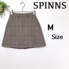 『スピンズ』（M）＊ミニスカート＊チェック柄＊ブラウン＊カジュアル＊可愛い