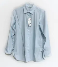 【新品未使用】UNIQLOコットンシャツ／ライトブルー／Sサイズ