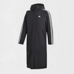 adidas アディダス ベンチコート ロング　BLKブラック L 黒