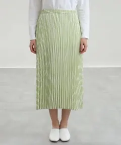 新品タグ 未着 インディヴィ【洗える】ランダムストライププリーツスカート2023
