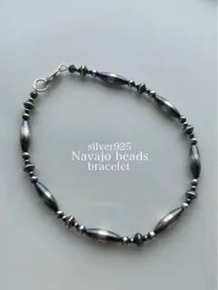 ナバホ ビーズ パール シルバー silver 925 ブレスレット 19.5 ナバホ ビーズ パール シルバー silver 925 ブレスレット 19 - メルカリ