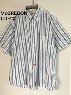 McGREGOR マクレガー 半袖さわやかストライプシャツ ボタンダウン Lのサムネイル