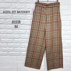 アズールバイマウジー AZUL チェック柄 ワイドパンツ Mサイズ 後ろゴム