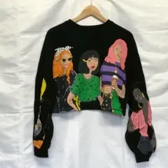 ZARA ザラ 個性的 デザイン スウェット トレーナー 黒 S L1132