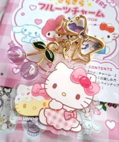 きらきらフルーツチャーム【キティ】リボン&小粒さくらんぼ