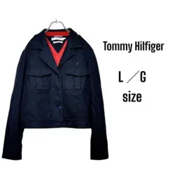Tommy Hilfiger ネイビー ポケット付き　ジャケット L/Gサイズ