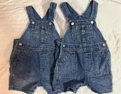 baby GAP デニムオーバーオール 6-12ヶ月 2着セット