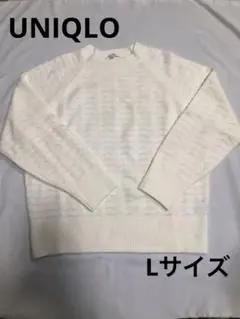 UNIQLO ライトスフレヤーンポインテールクルーネックセーター　オフホワイトL