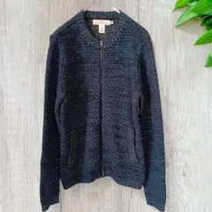 H&M エイチアンドエム ジップニット ネイビー M