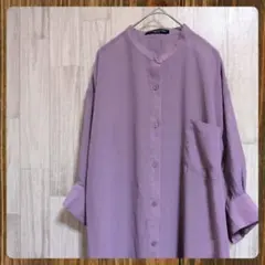 ●HONEYSUCKLE ROSE● シルキーシアーロングブラウス M パープルのサムネイル