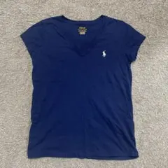 Polo Ralph Lauren ネイビー Vネック Tシャツ XS