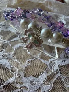 ☆ハンドメイド☆ブレスレット パープル系