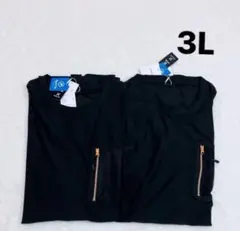 ［未使用］ メンズ　紳士　スポーツ　吸汗速乾　Tシャツ　2枚　黒　3Lサイズ