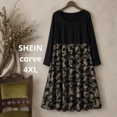 67美品　大きいサイズ　SHEIN corve ドッキングワンピース　19号