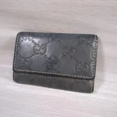 GUCCI グッチ シマ キーケース ダークグレー