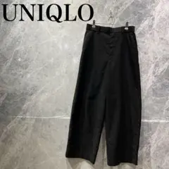 ユニクロ レディース M ブラック ワイドパンツ スラックス タック 美品