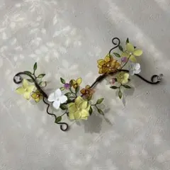 ワイヤークラフト。ディップアート。 パールイエローリース❁⃘*.゜