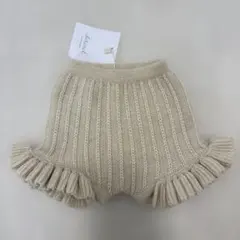 【新品タグ付き】Birinitpetit ニットブルマ　ケーブル編みオフホワイト
