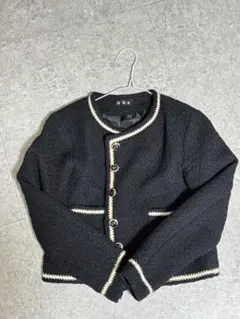 ノーカラージャケット 黒