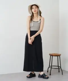 kastane イージーラインスカート　黒のサムネイル