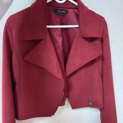 rienda 赤 スエード風 ライダースジャケット M