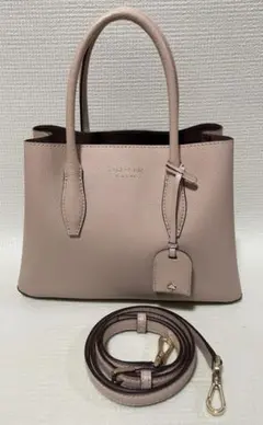 kate spade ピンク レザー 2WAYバッグ ショルダーストラップ付