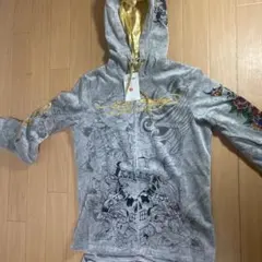 F*n様 Ed Hardy スカルデザイン パーカーとパンツセットのサムネイル