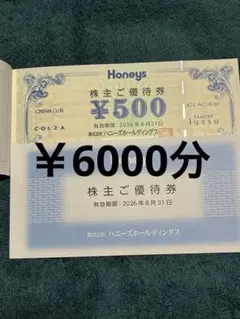 ハニーズ 株主優待 6000円分 匿名配送 Honeysのサムネイル