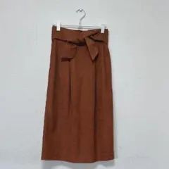 ブギウギ　ブラウン スエード風 ロングスカート