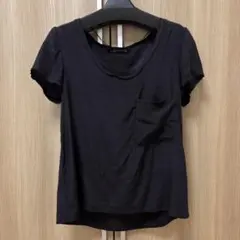ZARA WOMAN 半袖 シルクカットソー ブラック Sのサムネイル