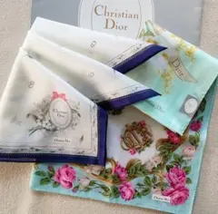 新品未使用❁クリスチャンディオール❁ハンカチ3枚セット①