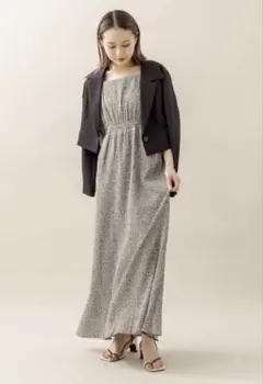 mystic mlien フラワーワンピース　グレー