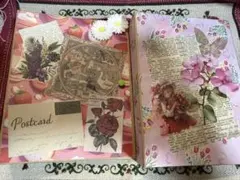 【まる】お裾分けファイル＆大量海外紙物素材Ⅰ＆Ⅱ おすそ分けファイル(海外紙モノ・ペーパー・PETシール・コラージュ素材