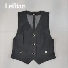 Leilian ベスト ジレ レディース グレー サイズ9 きれいめ 日本製