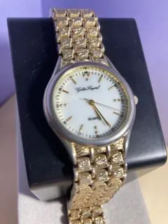 稼動美品 Golden Crystal クォーツ腕時計 ゴールド ヴィンテージ