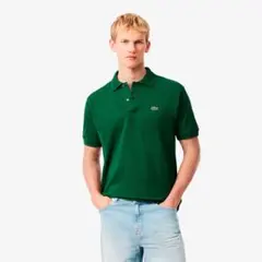 LACOSTE クラシックフィット ポロシャツ グリーン 総柄 - メルカリ