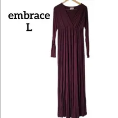 embrace エンブレイス 【L】パープル ロングワンピース 古着 無地