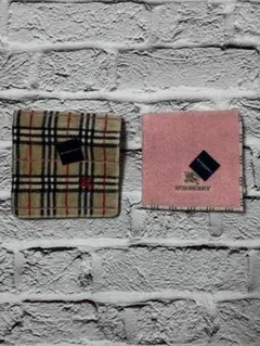 美品　BURBERRY　タオルハンカチ　2枚セット　ｗ1226-0224-1-8