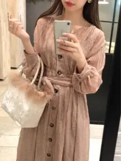 NICE CLAP ロングワンピース シアー シフォン　ドッド