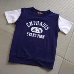 Tシャツ　 120cm　 ネイビー　重ね着風