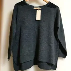 【新品】studio CLIP スタジオクリップ濃いグレー 長袖ニット　レース