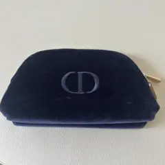 Dior ネイビー ベルベット ポーチ