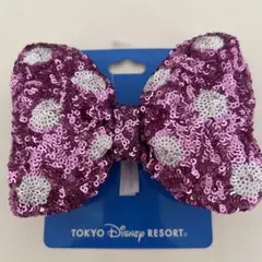 ミニーリボン❤️スパンコール❤️ミニーヘアゴム　ミニーの日❤️新品、未使用