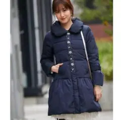 トッコクローゼット アウター ダウンコート ビジュー ブラック 9AR 紺